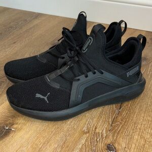 Puma Black Low-Top Mesh Runner Sneakers